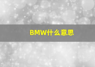 BMW什么意思