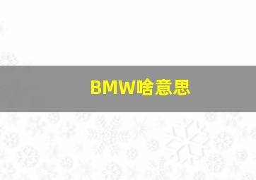 BMW啥意思