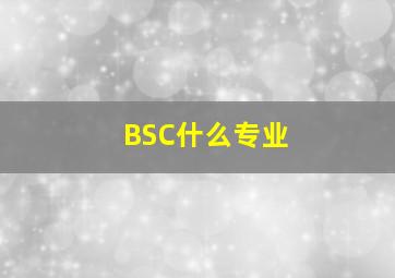 BSC什么专业