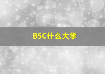 BSC什么大学