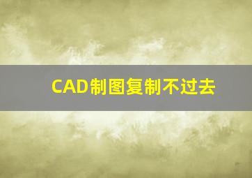 CAD制图复制不过去