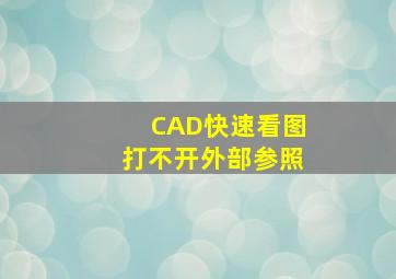 CAD快速看图打不开外部参照