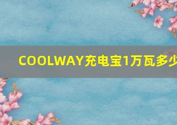 COOLWAY充电宝1万瓦多少钱