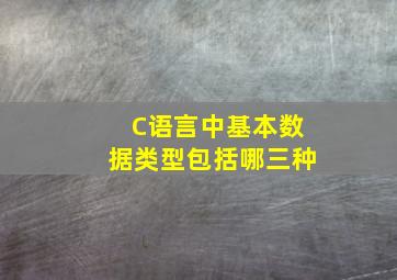 C语言中基本数据类型包括哪三种