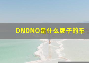 DNDNO是什么牌子的车