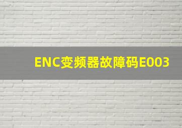 ENC变频器故障码E003