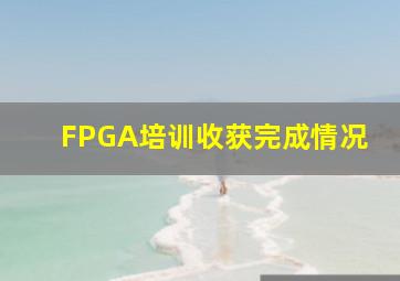 FPGA培训收获完成情况