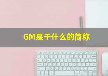 GM是干什么的简称