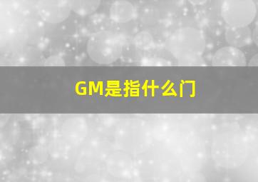 GM是指什么门