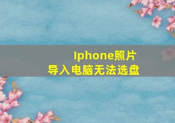 Iphone照片导入电脑无法选盘