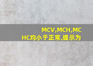 MCV,MCH,MCHC均小于正常,提示为