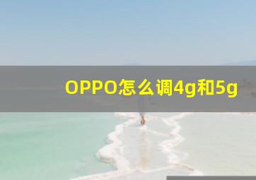 OPPO怎么调4g和5g