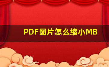 PDF图片怎么缩小MB