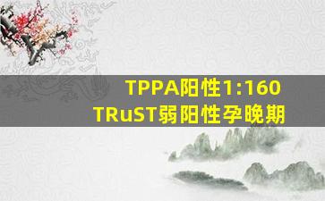 TPPA阳性1:160TRuST弱阳性孕晚期