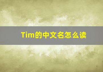 Tim的中文名怎么读