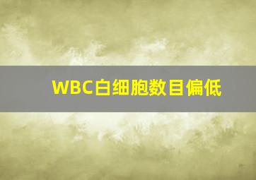 WBC白细胞数目偏低