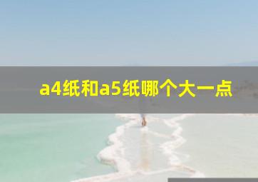 a4纸和a5纸哪个大一点