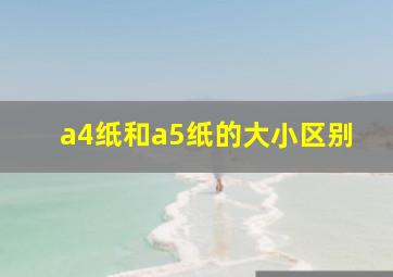 a4纸和a5纸的大小区别