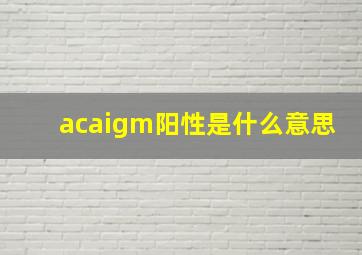 acaigm阳性是什么意思