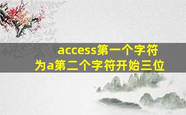 access第一个字符为a第二个字符开始三位