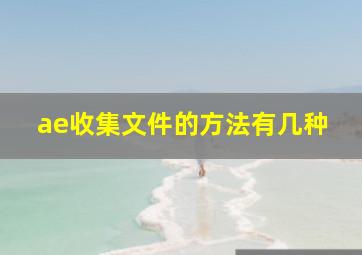 ae收集文件的方法有几种