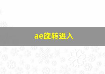 ae旋转进入