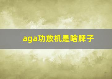 aga功放机是啥牌子