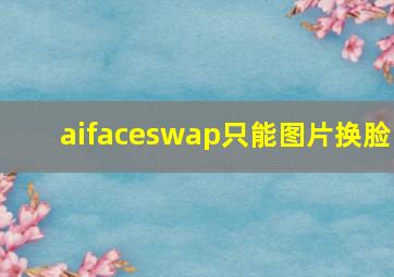 aifaceswap只能图片换脸