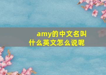 amy的中文名叫什么英文怎么说呢