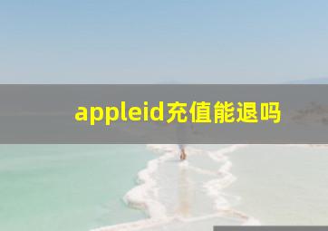 appleid充值能退吗