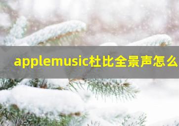 applemusic杜比全景声怎么开