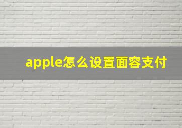 apple怎么设置面容支付