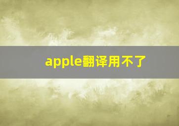 apple翻译用不了