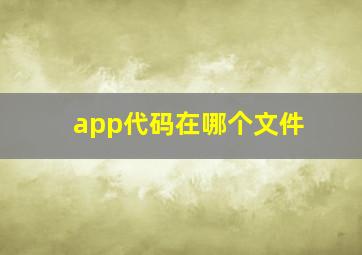 app代码在哪个文件