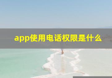 app使用电话权限是什么