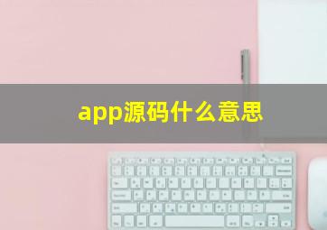 app源码什么意思