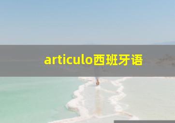 articulo西班牙语