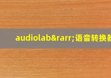 audiolab→语音转换器