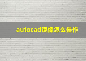 autocad镜像怎么操作