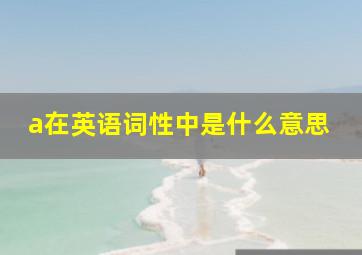 a在英语词性中是什么意思