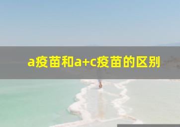 a疫苗和a+c疫苗的区别