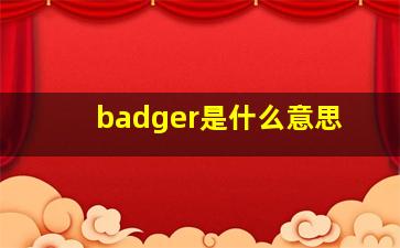 badger是什么意思