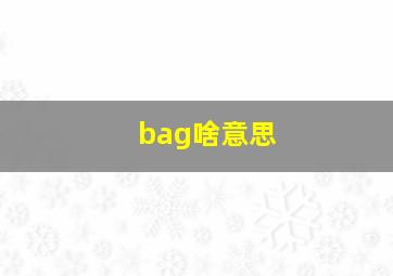 bag啥意思