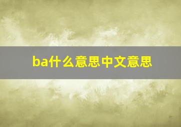 ba什么意思中文意思