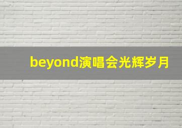 beyond演唱会光辉岁月