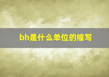 bh是什么单位的缩写