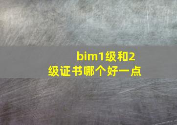 bim1级和2级证书哪个好一点