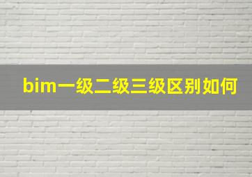 bim一级二级三级区别如何