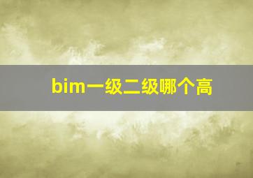 bim一级二级哪个高