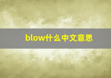 blow什么中文意思